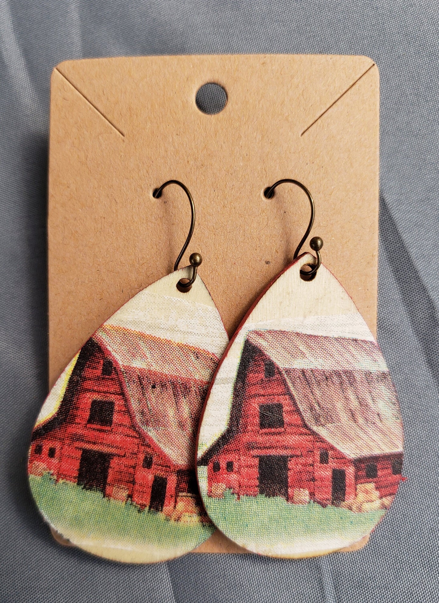Vintage Red Barn Earrings